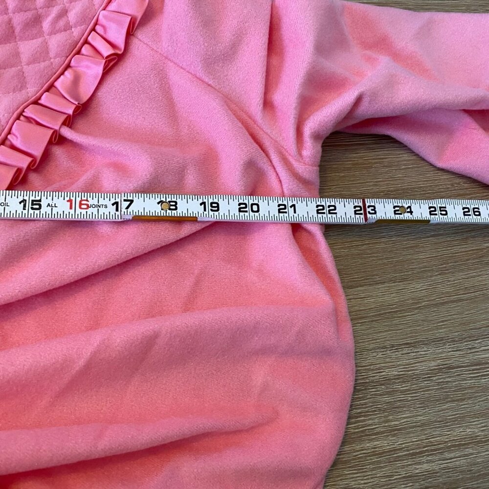 Vintage Vandemere Robe Womens Pink Sz L Brushed Fleece Cottage Core Grandma NWT - Picture 8 of 9
